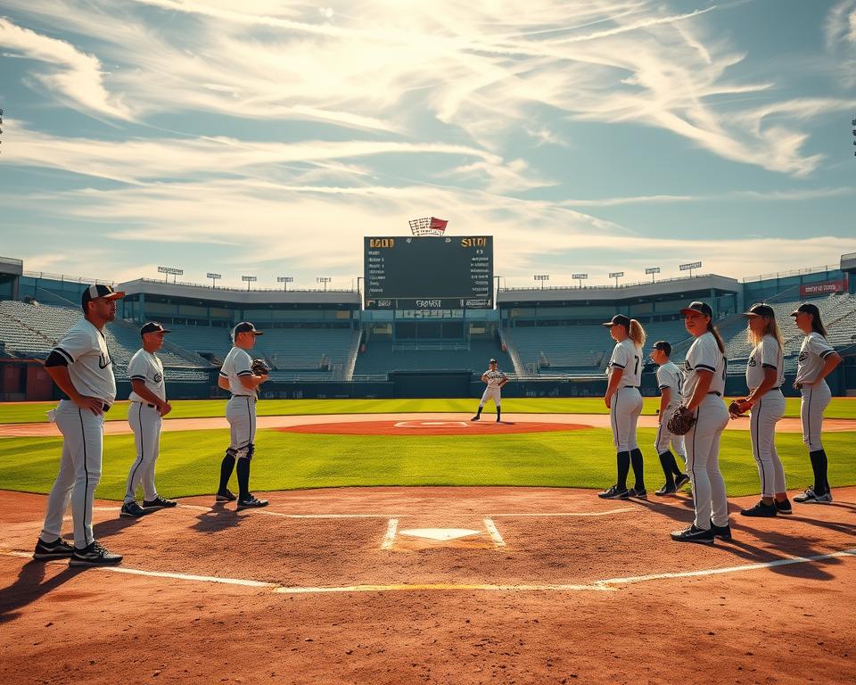 jogadores de beisebol e softbol