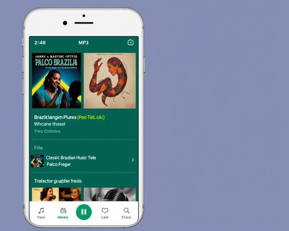 Imagem do aplicativo Palco MP3 com uma coleção de músicas brasileiras antigas